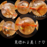淡雪シトリンファントム 10mm 丸玉 ビーズ 連売り 約38cm 虹入り 珍しい 天然石 パワーストーン 連 石 丸 手芸 手作り 資材 ハンドメイド アクセ パーツ 10ミリ