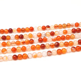カーネリアン 3mm 丸玉 ビーズ 連売り 約38cm 玉髄 マルチカラー 天然石 パワーストーン 連 石 丸 手芸 手作り 資材 ハンドメイド アクセ パーツ 3ミリ