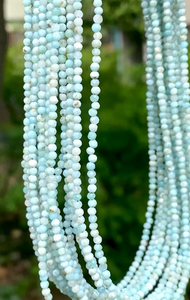 ラリマー Larimar 2mm 多面カット 丸ビーズ 天然石 ブルーペクトライト さわやか 癒し