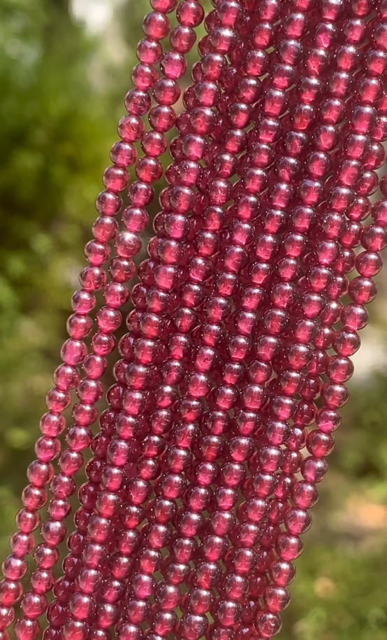 ガーネット Garnet 3mm 丸玉 丸ビーズ 天然石 ザクロ石 透明感