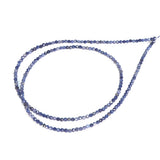 サファイア 2mm 丸玉ファセット ビーズ 連売り 約38cm 蒼玉 9月誕生石 天然石 パワーストーン 連 石 丸 手芸 手作り 資材 ハンドメイド アクセ パーツ 2ミリ