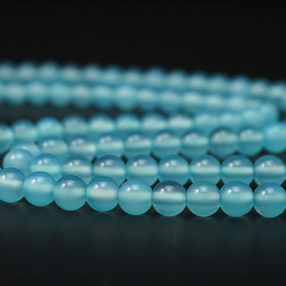 8mm 【ブルーカルセドニー】 １連（約38cm）[R1569-8] -  天然石問屋の福縁閣パワーストーンでは天然石・パワーストーンを卸売り価格で販売しております。