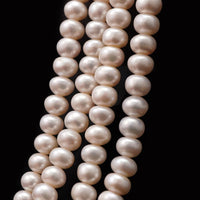 淡水パール 9×7-8×6mm ボタン ビーズ 粒売り 約37cm 淡水真珠 綺麗 パワーストーン 天然石 連 ハンドクラフト アクセ パーツ 材料 9×7-8×6ミリ